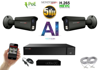 MS AI IP 2 kamerový set se switchem 5 Mpix GTube (6373K2B)